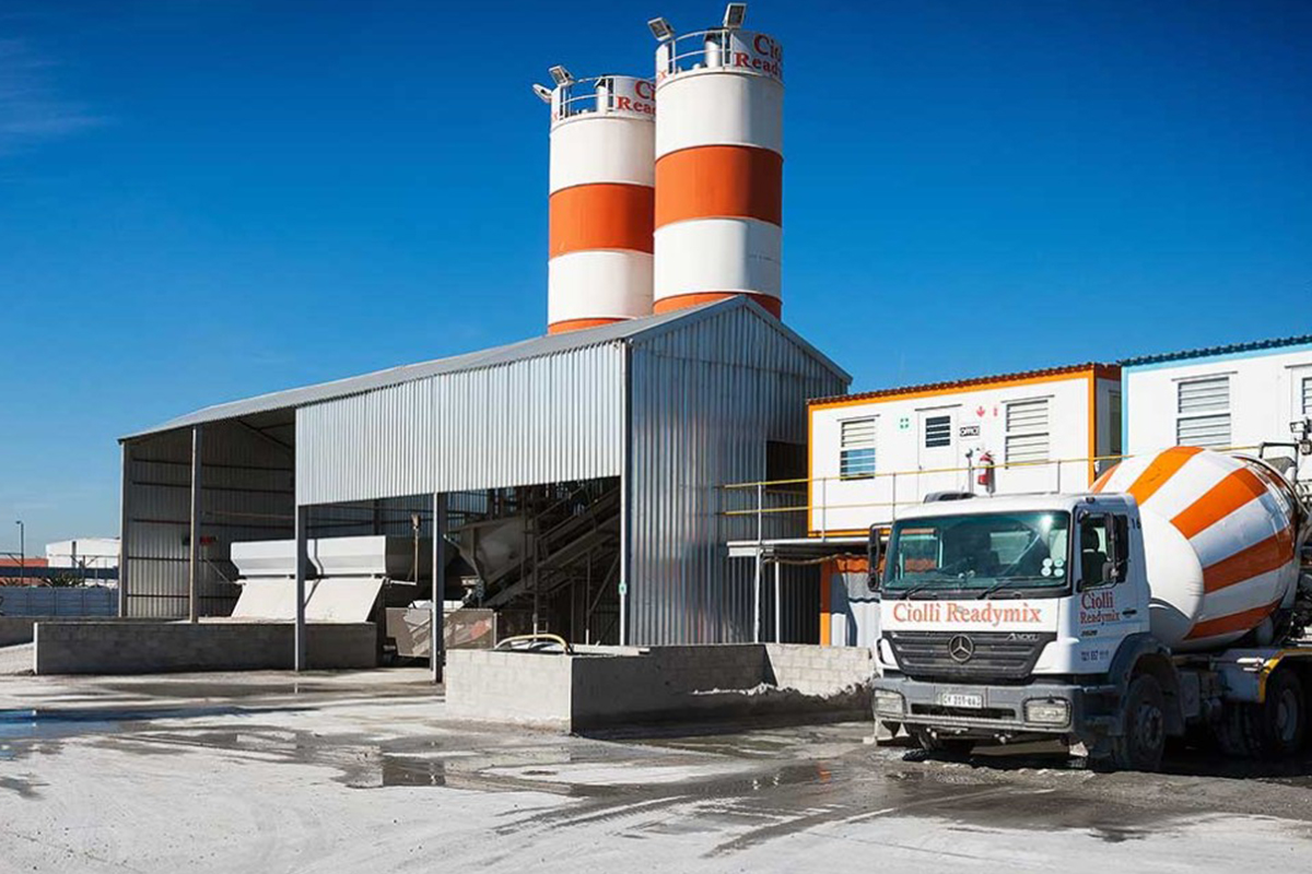 Ciolli Readymix batching plant with branded mixer truck